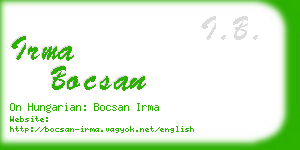 irma bocsan business card